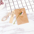 10 PCS Festival Creative DIY Retro Kraft Paper Handmade Small Dry Flower Greeting Card Birthday Card