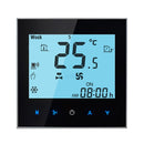 LCD Display Air Conditioning 4-Pipe Programmable Room Thermostat for Fan Coil Unit, Supports Wifi (Black)