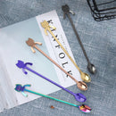 5 PCS Creative Cartoon Cat Style Stainless Steel Spoon Color Mixing Set, Length: 19.3cm