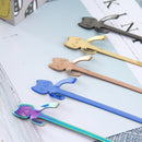 5 PCS Creative Cartoon Cat Style Stainless Steel Spoon Color Mixing Set, Length: 19.3cm