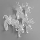 6 PCS Creative Three-dimensional Multifunctional Deer Head Animal Decorative Hook Coat Hook Retro Clothes Hanging Creative Home Crafts, Random Style Delivery