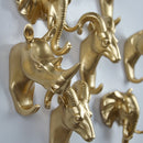 6 PCS Creative Three-dimensional Multifunctional Deer Head Animal Decorative Hook Coat Hook Retro Clothes Hanging Creative Home Crafts, Random Style Delivery