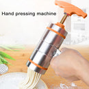 4 Molds Household Manually Small Stainless Steel Pressing Style Handhold Noodle Machine (Orange)