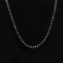 Mens Hip Hop Punk 1 Row Crystal Inlaid Alloy Necklace Chain, Size: 20 inch (Black)