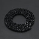 Mens Hip Hop Punk 1 Row Crystal Inlaid Alloy Necklace Chain, Size: 20 inch (Black)