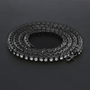 Mens Hip Hop Punk 1 Row Crystal Inlaid Alloy Necklace Chain, Size: 20 inch (Black)