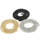 Mens Hip Hop Punk 1 Row Crystal Inlaid Alloy Necklace Chain, Size: 20 inch(White)