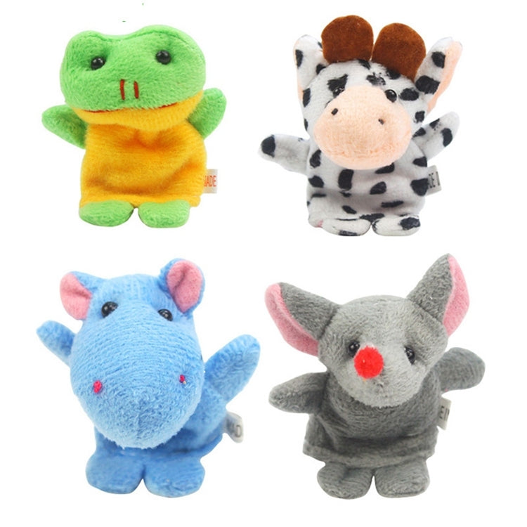 10 PCS Story Telling Kids Puppets Cute Zoo Farm Animal Cartoon Finger Plush Toy Hand Dolls, Random Color Delivery