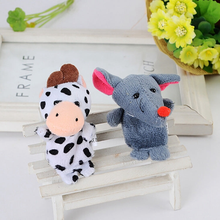10 PCS Story Telling Kids Puppets Cute Zoo Farm Animal Cartoon Finger Plush Toy Hand Dolls, Random Color Delivery