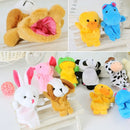 10 PCS Story Telling Kids Puppets Cute Zoo Farm Animal Cartoon Finger Plush Toy Hand Dolls, Random Color Delivery