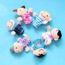 6 PCS Kids Puppets Theater Gift Cartoon Family Finger Plush Cloth Toy Hand Dolls Set, Random Color Delivery