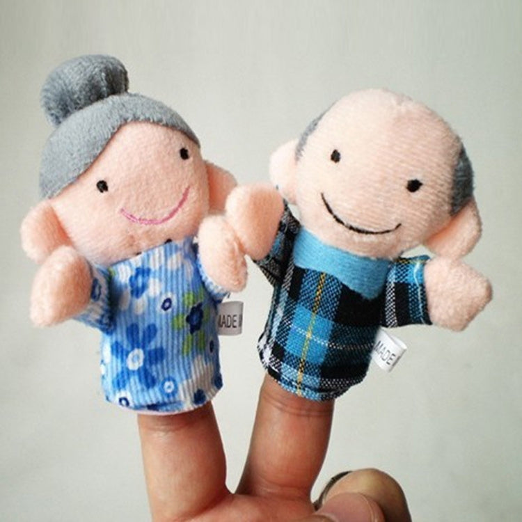 6 PCS Kids Puppets Theater Gift Cartoon Family Finger Plush Cloth Toy Hand Dolls Set, Random Color Delivery