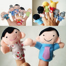 6 PCS Kids Puppets Theater Gift Cartoon Family Finger Plush Cloth Toy Hand Dolls Set, Random Color Delivery