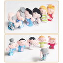 6 PCS Kids Puppets Theater Gift Cartoon Family Finger Plush Cloth Toy Hand Dolls Set, Random Color Delivery