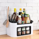 Kitchen Multifunctional Season Boxed Set Plastic Condiment Bottle Mix Tool Holder (White)