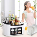 Kitchen Multifunctional Season Boxed Set Plastic Condiment Bottle Mix Tool Holder (White)