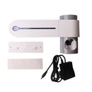 Automatic Toothpaste Dispenser Dental UV Ultraviolet Toothbrush Sterilizer Storage Holder(White)