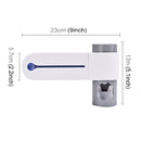 Automatic Toothpaste Dispenser Dental UV Ultraviolet Toothbrush Sterilizer Storage Holder(White)