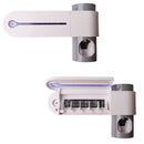 Automatic Toothpaste Dispenser Dental UV Ultraviolet Toothbrush Sterilizer Storage Holder(White)