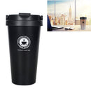 500ml Portable Double Wall 304 Stainless Steel Liner Vacuum Insulated Coffee Cup Bottle(Black)