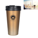 500ml Portable Double Wall 304 Stainless Steel Liner Vacuum Insulated Coffee Cup Bottle(Gold)