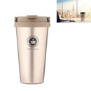 500ml Portable Double Wall 304 Stainless Steel Liner Vacuum Insulated Coffee Cup Bottle(Gold)