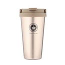 500ml Portable Double Wall 304 Stainless Steel Liner Vacuum Insulated Coffee Cup Bottle(Gold)