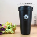 500ml Portable Double Wall 304 Stainless Steel Liner Vacuum Insulated Coffee Cup Bottle(Gold)