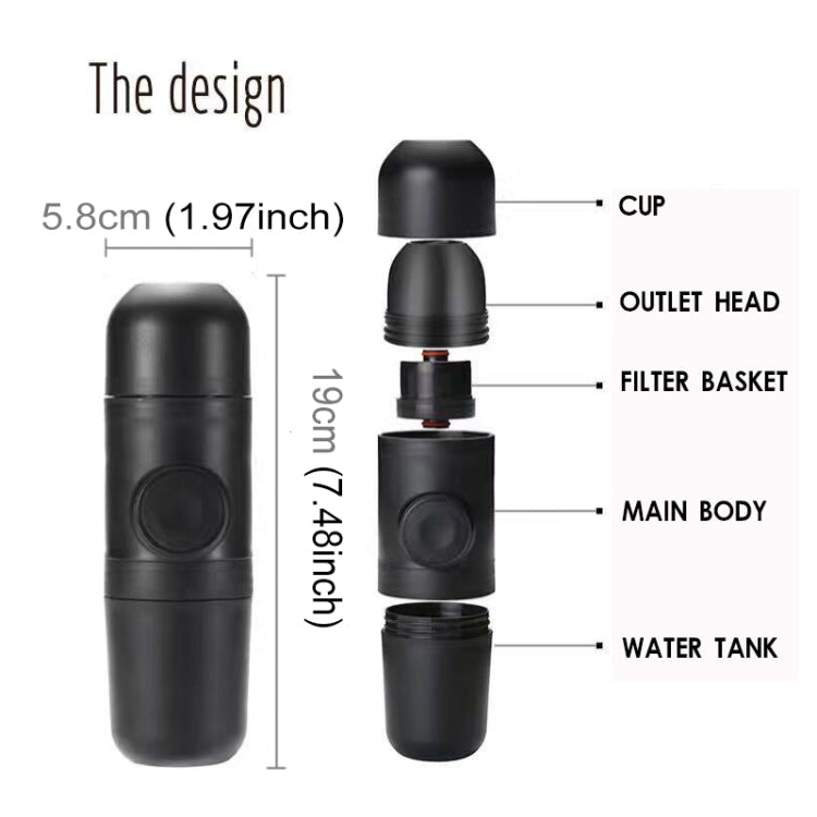 Manual Pressure Style Portable Coffee Maker Quick Coffee Machine for Travel, Home, Office