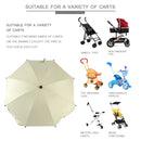 Adjustable Laciness Umbrella For Golf Carts, Baby Strollers/Prams And Wheelchairs To Provide Protection From Rain And The Sun(White)