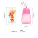 308ml Plastic Screw Top Child Cute Water Bottle(Pink)