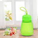 308ml Plastic Screw Top Child Cute Water Bottle(Green)