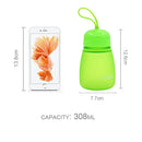 308ml Plastic Screw Top Child Cute Water Bottle(Green)