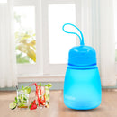 308ml Plastic Screw Top Child Cute Water Bottle(Blue)