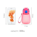 308ml Food Grade Plastic Child Cute Sippy Water Bottle(Pink)