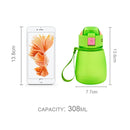 308ml Food Grade Plastic Child Cute Sippy Water Bottle(Green)
