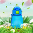 308ml Food Grade Plastic Child Cute Sippy Water Bottle(Blue)