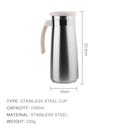 1.3 Litre Stainless Steel Water Tea Pot Kettle Jug Cold Beverage Drinks Juice Pot With Handle And Cover(White)
