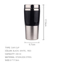 430ml Double Insulated Stainless Steel Mug In-Car Using Business Water Bottle(Black)