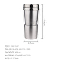 430ml Double Insulated Stainless Steel Mug In-Car Using Business Water Bottle(White)