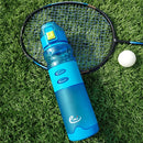 600ml Professional Frosted Plastic Water Bottle For Outdoor Sports With Lifting Yoke(Blue)