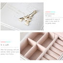 Macaron Small Jewelry Box Rings and Earrings Mirrored Travel Storage Case(Grey)