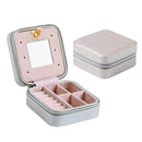 Macaron Small Jewelry Box Rings and Earrings Mirrored Travel Storage Case(Grey)