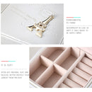Macaron Small Jewelry Box Rings and Earrings Mirrored Travel Storage Case(Light Pink)