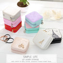 Macaron Small Jewelry Box Rings and Earrings Mirrored Travel Storage Case(Light Pink)