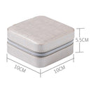 Macaron Small Jewelry Box Rings and Earrings Mirrored Travel Storage Case(White)
