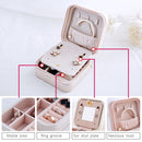 Macaron Small Jewelry Box Rings and Earrings Mirrored Travel Storage Case(White)