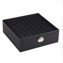Wooden Jewelry Box Necklace Ring Storage Organizer Large Jewel Cabinet Gift Case(Black)