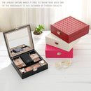 Wooden Jewelry Box Necklace Ring Storage Organizer Large Jewel Cabinet Gift Case(Magenta)
