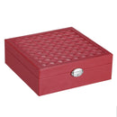 Wooden Jewelry Box Necklace Ring Storage Organizer Large Jewel Cabinet Gift Case(Purplish Red)